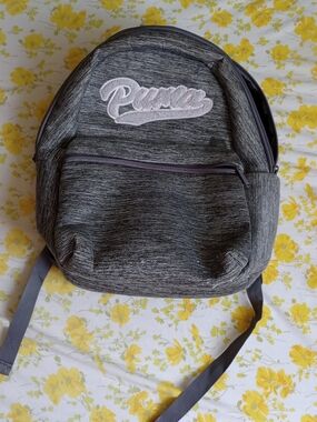 Puma Gray Heather Logo Backpack